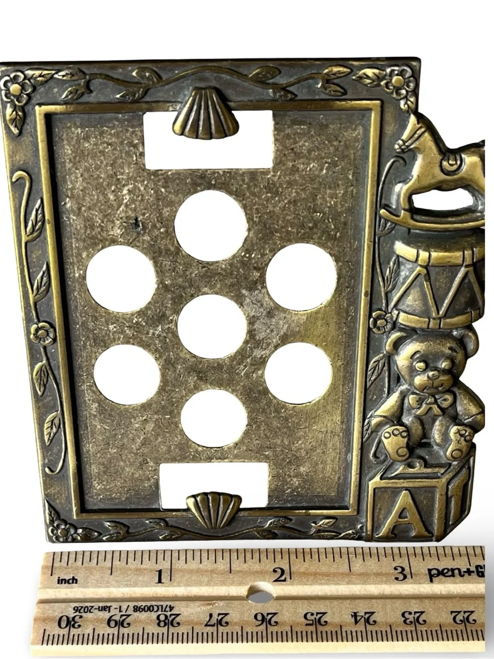 Vintage Brass Tone Miniature Baby Theme Frame